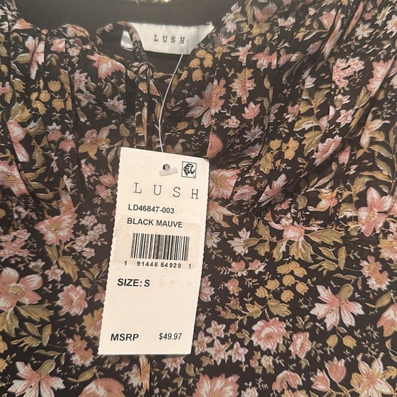 Mini ruched floral dress with drop waist and ruched chest SIZE S - Picture 5 of 5